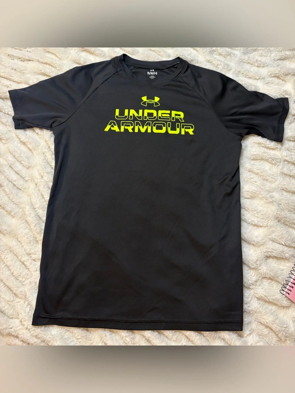 Under Armour Black Tee with Neon Yellow Logo